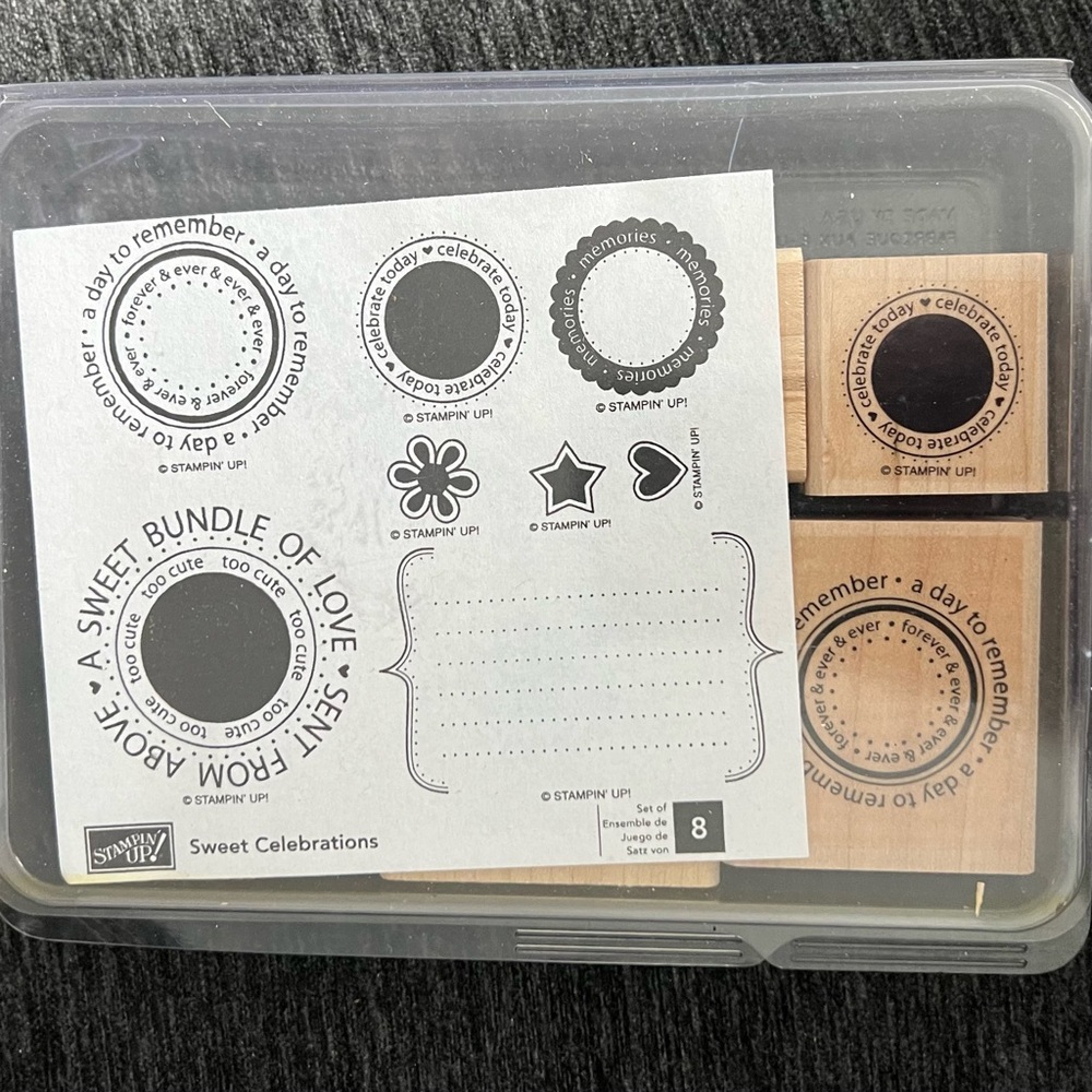 GUC Stampin Up! Sweet Celebrations Stamp set with blocks - Picture 1 of 3
